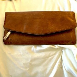 Hobo The Original Stevie Trifold Clutch Wallet Camel Brown 7.5”x 3.5”